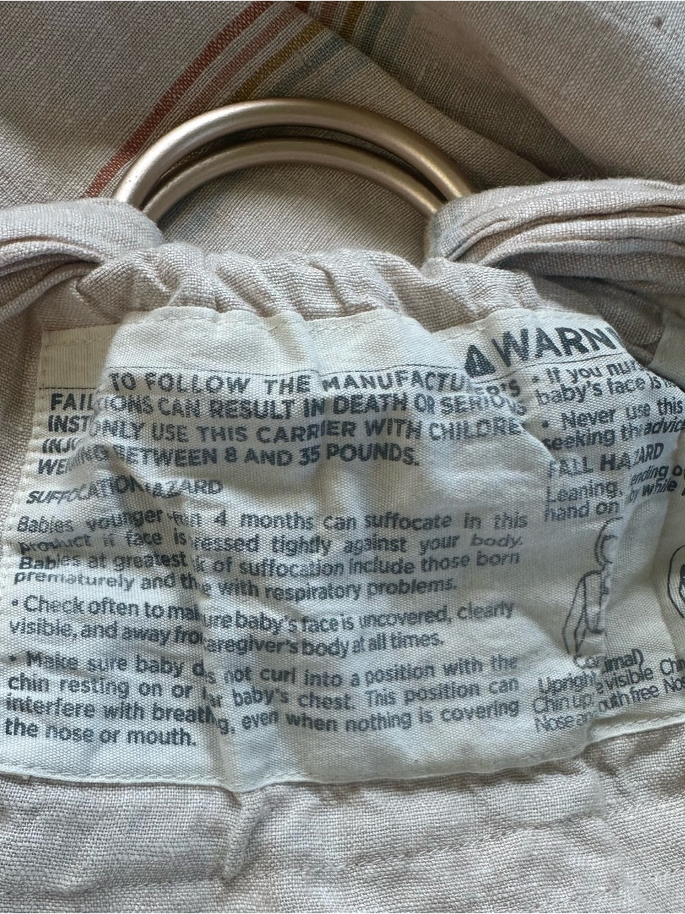 Wildbird linen baby toddler ring sling - Picture 8 of 9